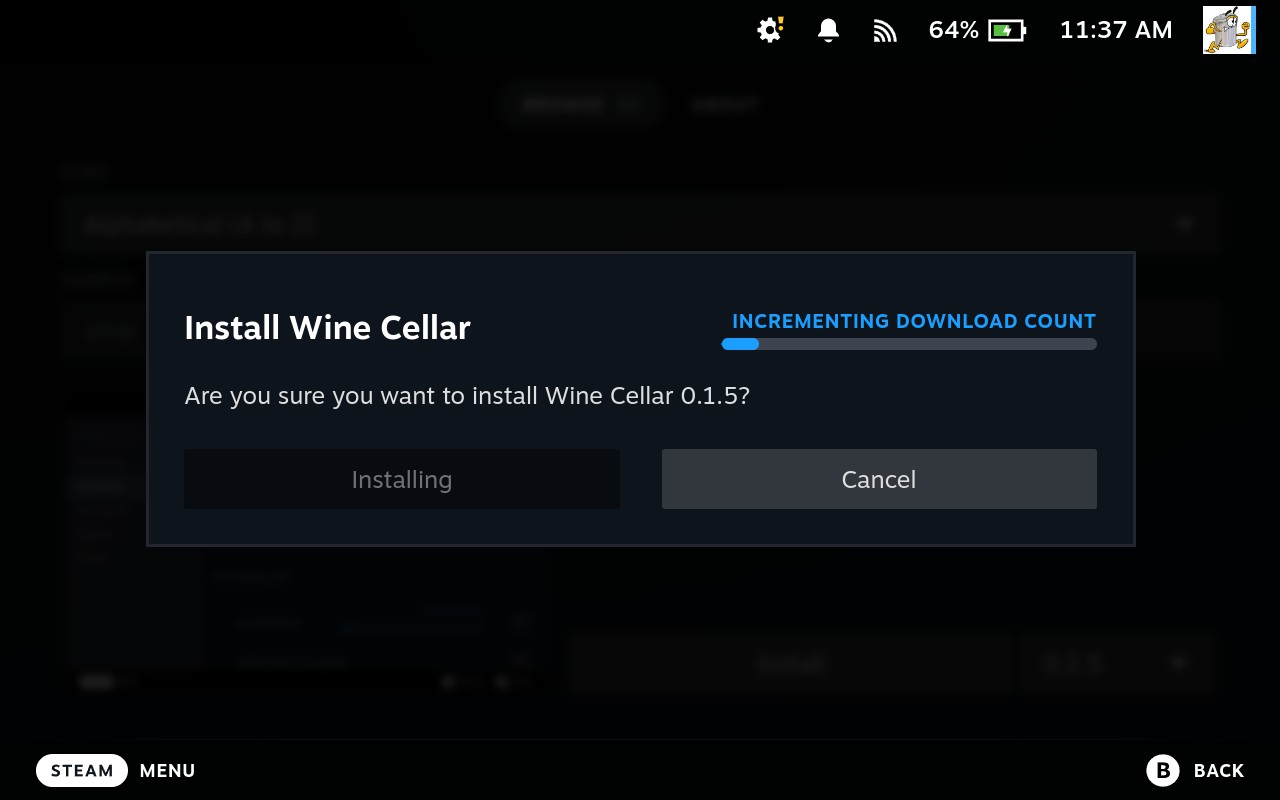 Installing Wine Cellar