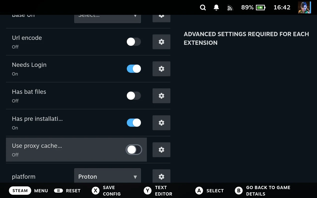 The Use proxy cache setting in the Advanced section, with the help panel beside it.