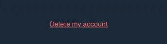 Delete my account link
