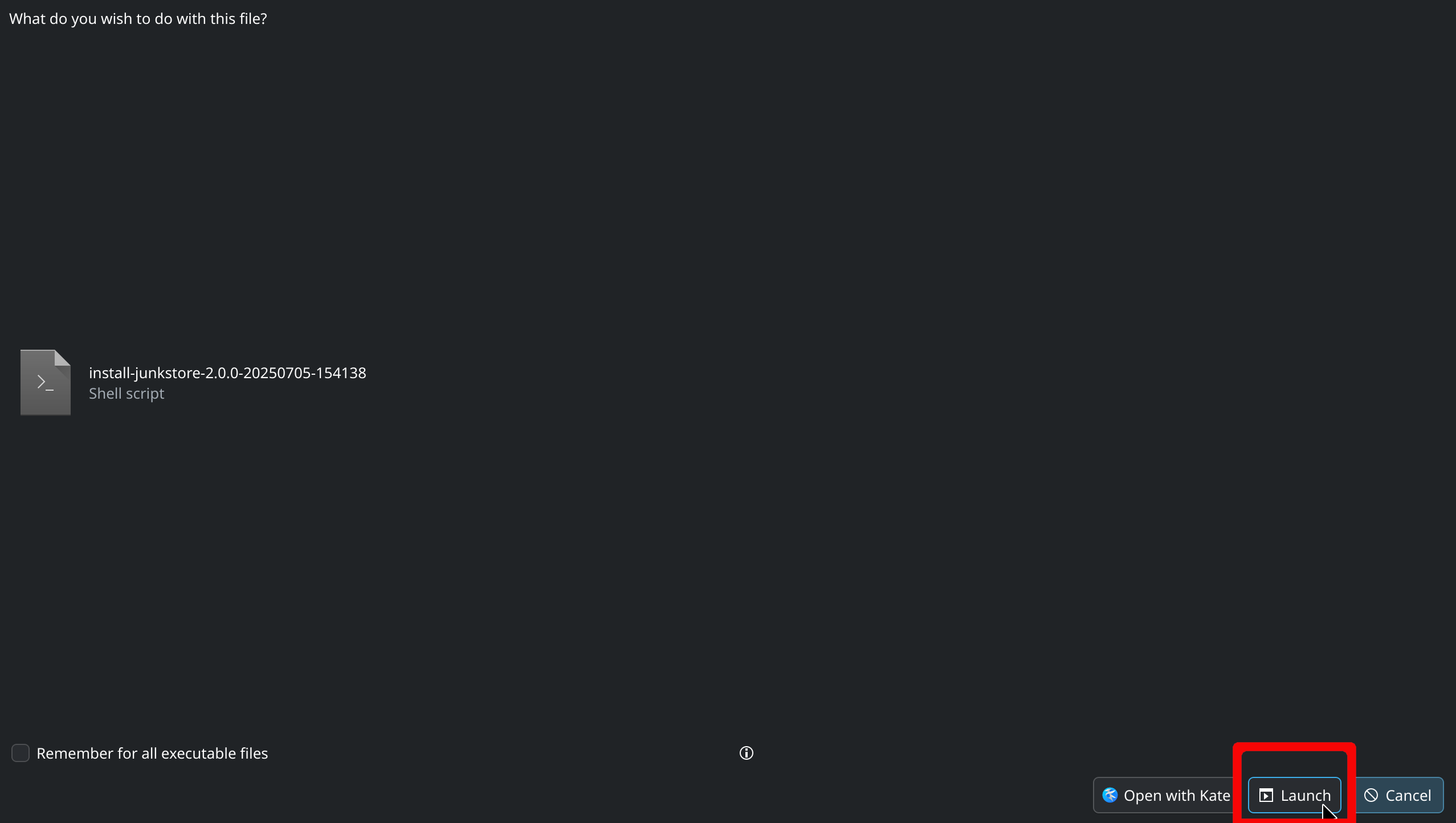 Double-click to run installer