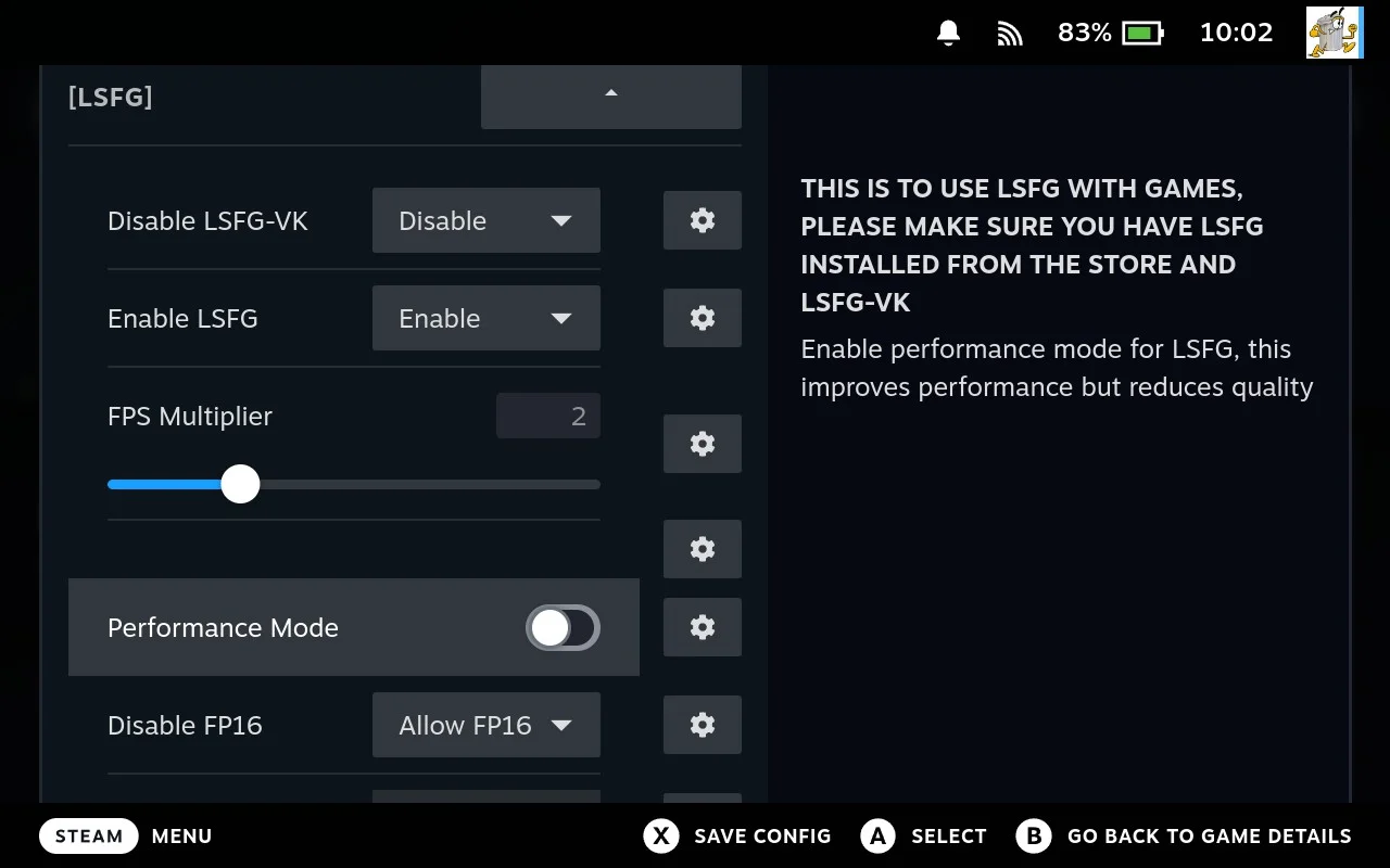 LSFG-VK settings