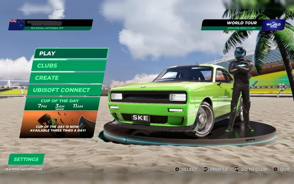 Trackmania in-game screen
